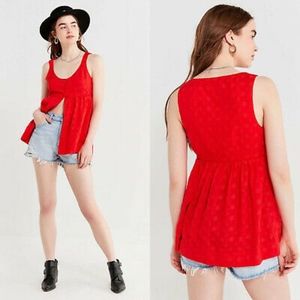 Urban Outfitters Angie Embroidered Eyelet Babydoll Tank